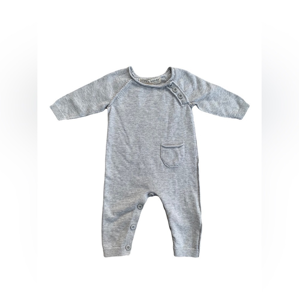 Hope & Henry 0-3 Months Raglan Sweater Romper from Organic Cotton
